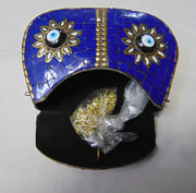 Women feg sui evil eye stone Mosaic Metal Bag