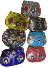 Women feg sui evil eye stone Mosaic Metal Bag