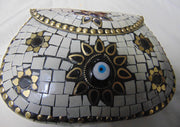 Multicolor Evil Eye Mosaic Clutch Bag