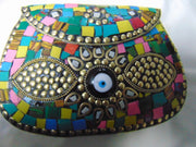 Multicolor Evil Eye Mosaic Clutch Bag