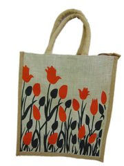 Floral Printed Jute Hand Bag(12
