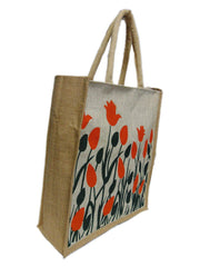 Floral Printed Jute Hand Bag(12