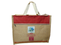 Two color Jute shopping Tote Bag