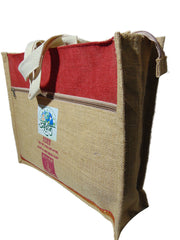 Two color Jute shopping Tote Bag