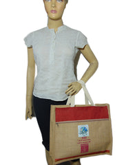 Two color Jute shopping Tote Bag