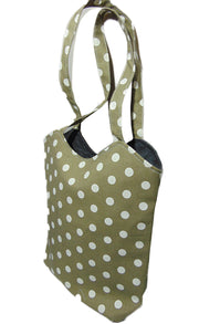 Small Polka-Dot Print canvasTote Bag