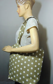 Small Polka-Dot Print canvasTote Bag
