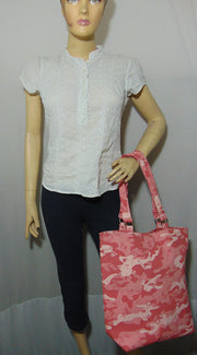 Camouflage Pattern Large Canvas Beach bag