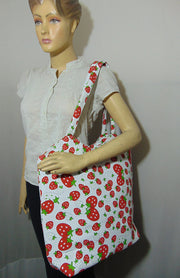 straberry Pattern Canvas Beach bag