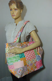 Digital print Assorted fabric Canvas Beach bag