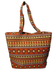 Ikat Pattern Canvas Beach bag