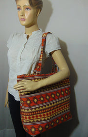 Ikat Pattern Canvas Beach bag