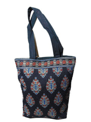 Block print Pattern Canvas Beach bag