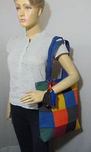 Ethnic embroidery assorted Canvas tote bag