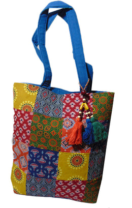 Ethnic assorted block print Canvas bag