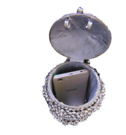 Silver Metallic Mesh Evening Bag