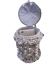 Silver Metallic Mesh Evening Bag