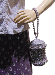Silver Metallic Mesh Evening Bag
