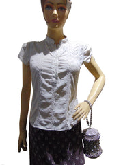 Silver Metallic Mesh Evening Bag