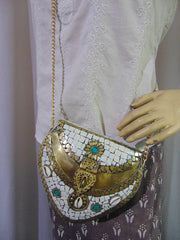 Heart Shape Mosaic Clutch Bag