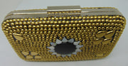 Golden Metal Sunflower design Clutch