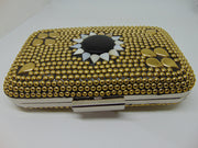 Golden Metal Sunflower design Clutch
