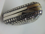 Rectangle Silver Eye Design Clutch