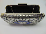 Rectangle Silver Eye Design Clutch