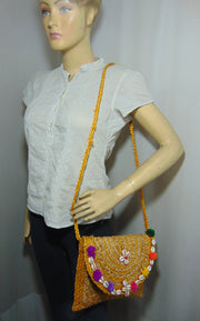 Hand woven Jute fiber clutch bag