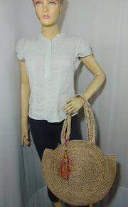 Hand woven Jute beach bag