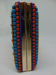 Multi color Resin Motif Clutch Bag
