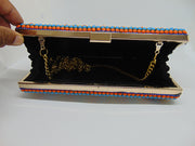 Multi color Resin Motif Clutch Bag