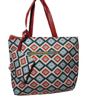 ikat print Canvas Beach bag