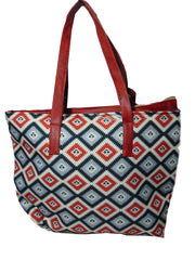 ikat print Canvas Beach bag