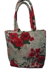 Rose flower Canvas Beach bag