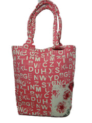 alphabet Pattern Canvas Beach bag