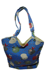 apple print Canvas Beach bag