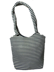 stripe design Canvas Beach bag
