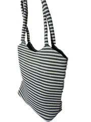 stripe design Canvas Beach bag
