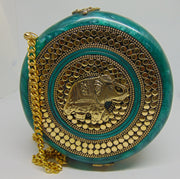 Resin Acrylic Round Box Clutch & Purse