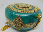 Resin Acrylic Round Box Clutch & Purse