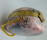 Marble Finish Resin Acrylic Round Box Clutch Purse