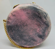 Marble Finish Resin Acrylic Round Box Clutch Purse