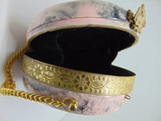 Marble Finish Resin Acrylic Round Box Clutch Purse