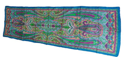 Pot paisly design Print long Silk Scarf