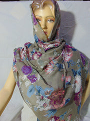 Modal flower print Hijab scarf