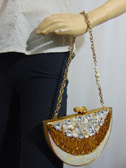 MOP Half Moon design clutch bag