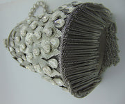 Metal mesh metal leaf with rhinestones potli bag