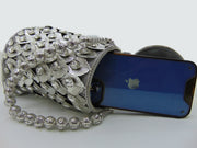 Metal mesh metal leaf with rhinestones potli bag
