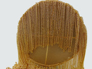 Metal mesh metal leaf with rhinestones potli bag